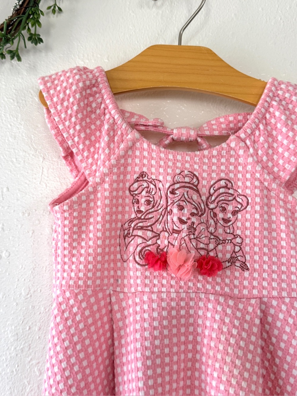 Disney Princess Pink Gingham Dress Size 2T | Flutter Sleeve Summer Dress